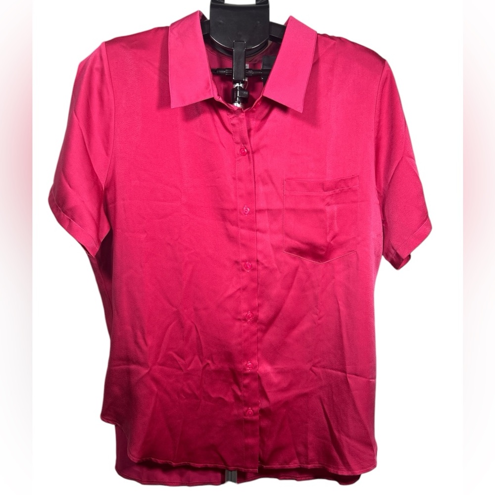 NWT MSJ Short Sleeve Button Up Blouse XL